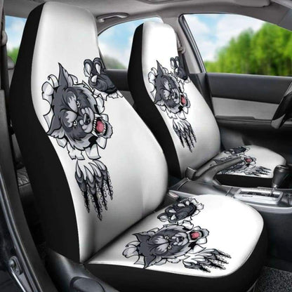Wolf Fight Car Seat Covers 094513