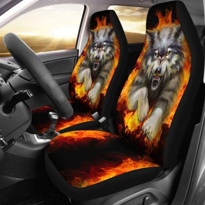 Wolf Fight Car Seat Covers 094513