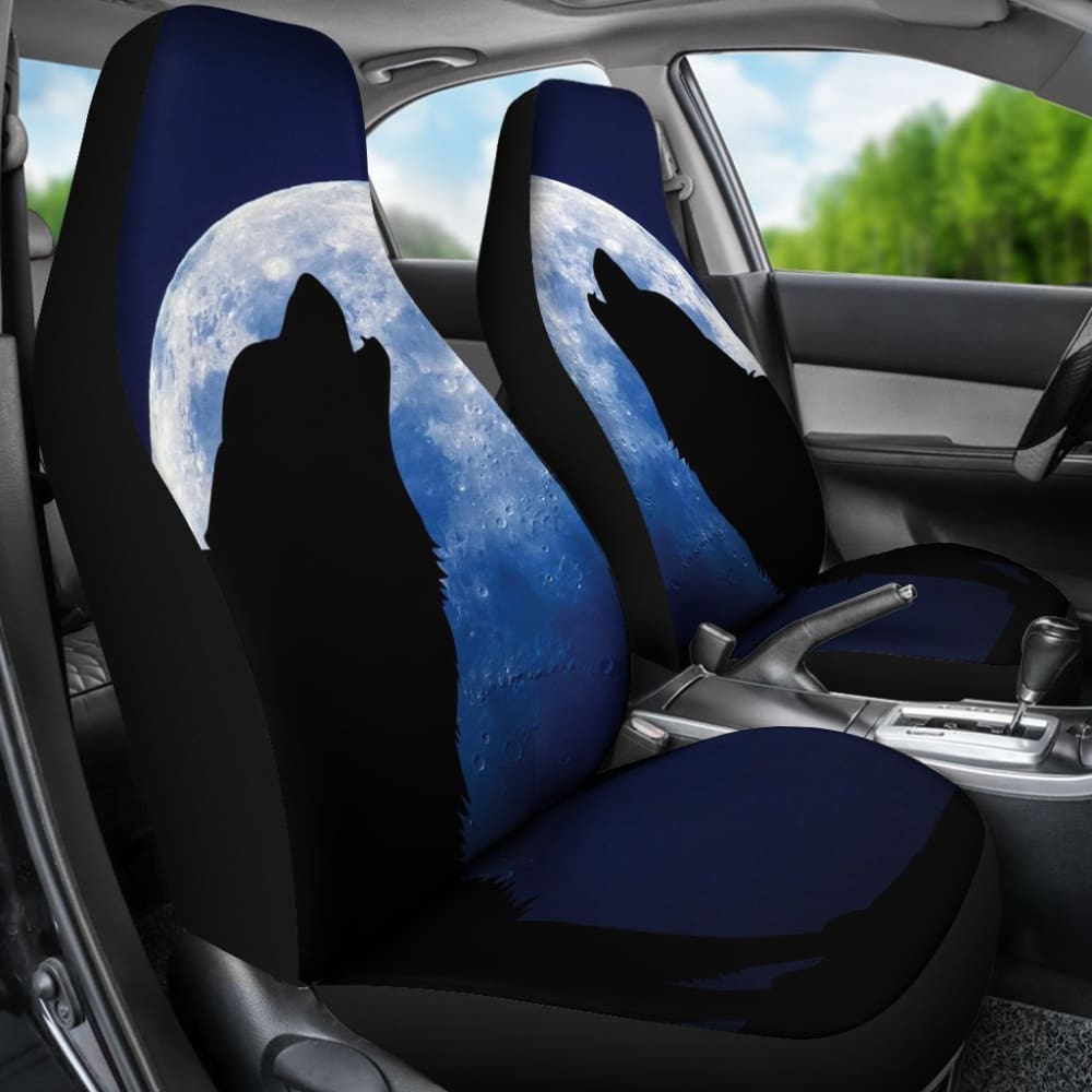 Wolf Howling Car Seat Covers 174510 - YourCarButBetter