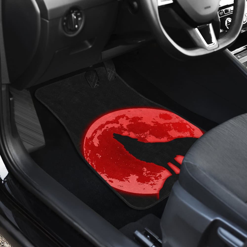 Wolf Howling Red Moon Car Floor Mats 211802
