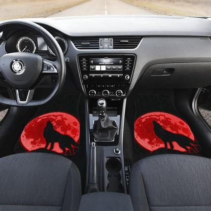 Wolf Howling Red Moon Car Floor Mats 211802