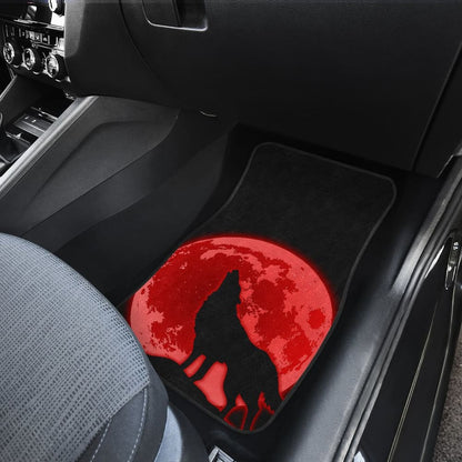 Wolf Howling Red Moon Car Floor Mats 211802