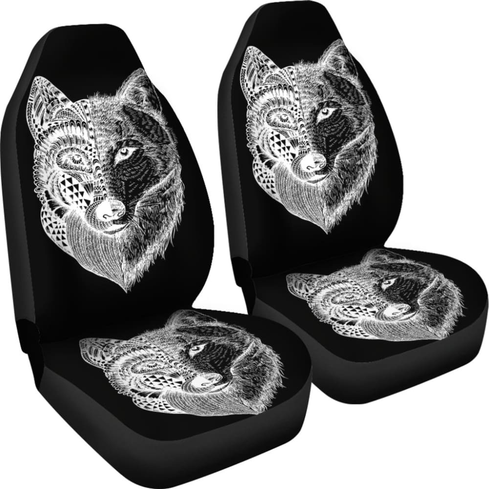Wolf Mandala Car Seat Covers Pair 2 Front Seat Covers Car 212302