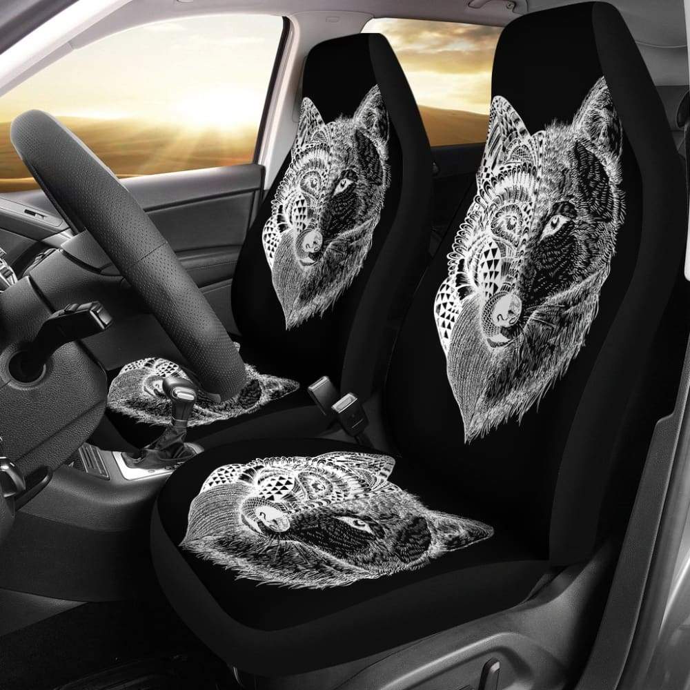 Wolf Mandala Car Seat Covers Pair 2 Front Seat Covers Car 212302