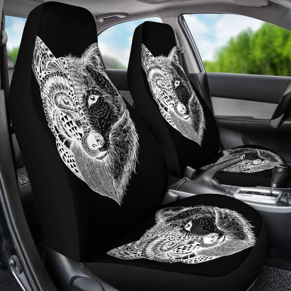 Wolf Mandala Car Seat Covers Pair 2 Front Seat Covers Car 212302