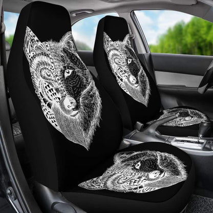 Wolf Mandala Car Seat Covers Pair 2 Front Seat Covers Car 212302