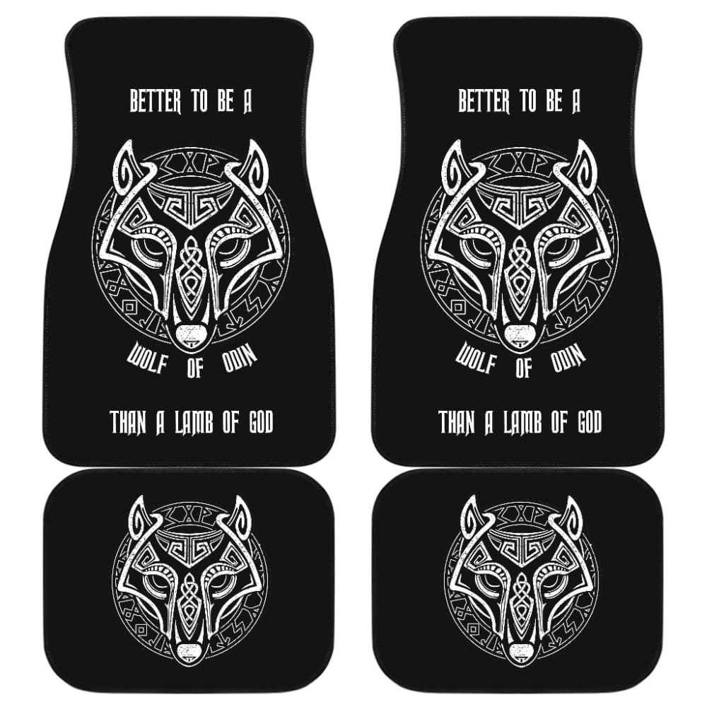 Wolf of Odin Fenrir Vegvisir Symbol Car Floor Mats 210506 - YourCarButBetter