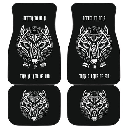 Wolf of Odin Fenrir Vegvisir Symbol Car Floor Mats 210506 - YourCarButBetter