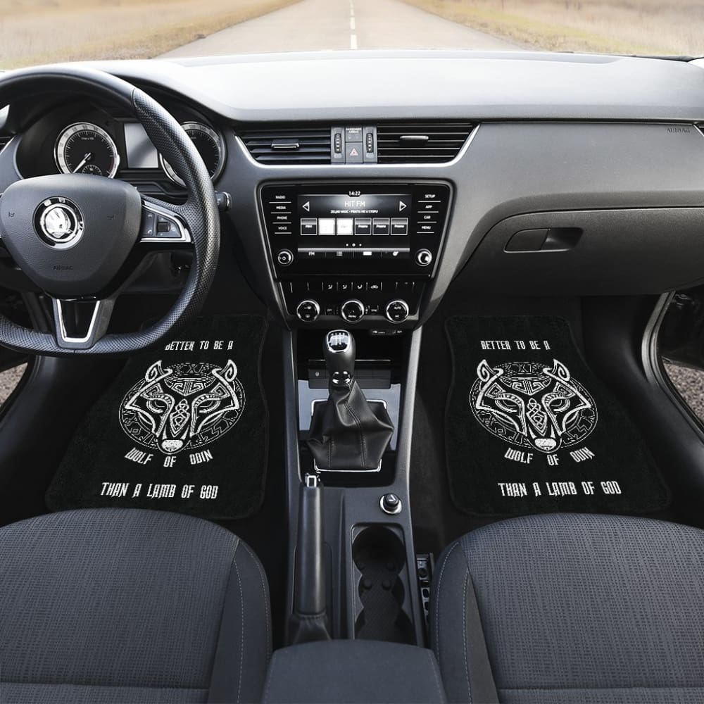 Wolf of Odin Fenrir Vegvisir Symbol Car Floor Mats 210506 - YourCarButBetter