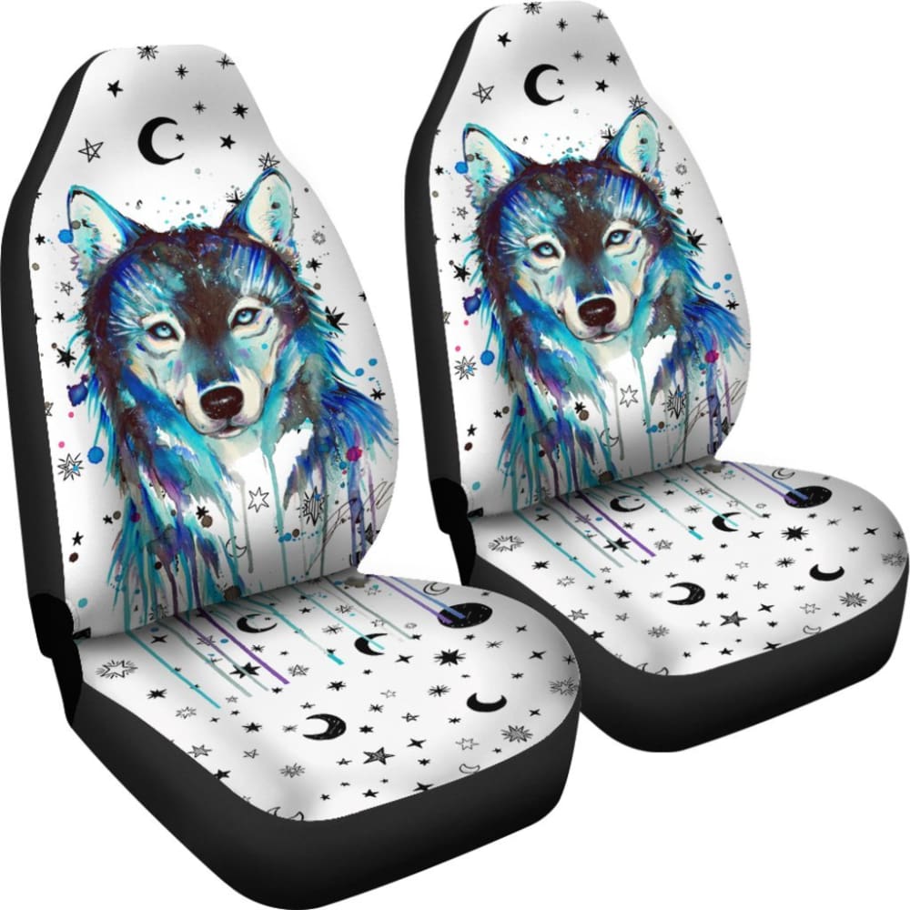 Wolf Painting Car Seat Covers 174510 - YourCarButBetter