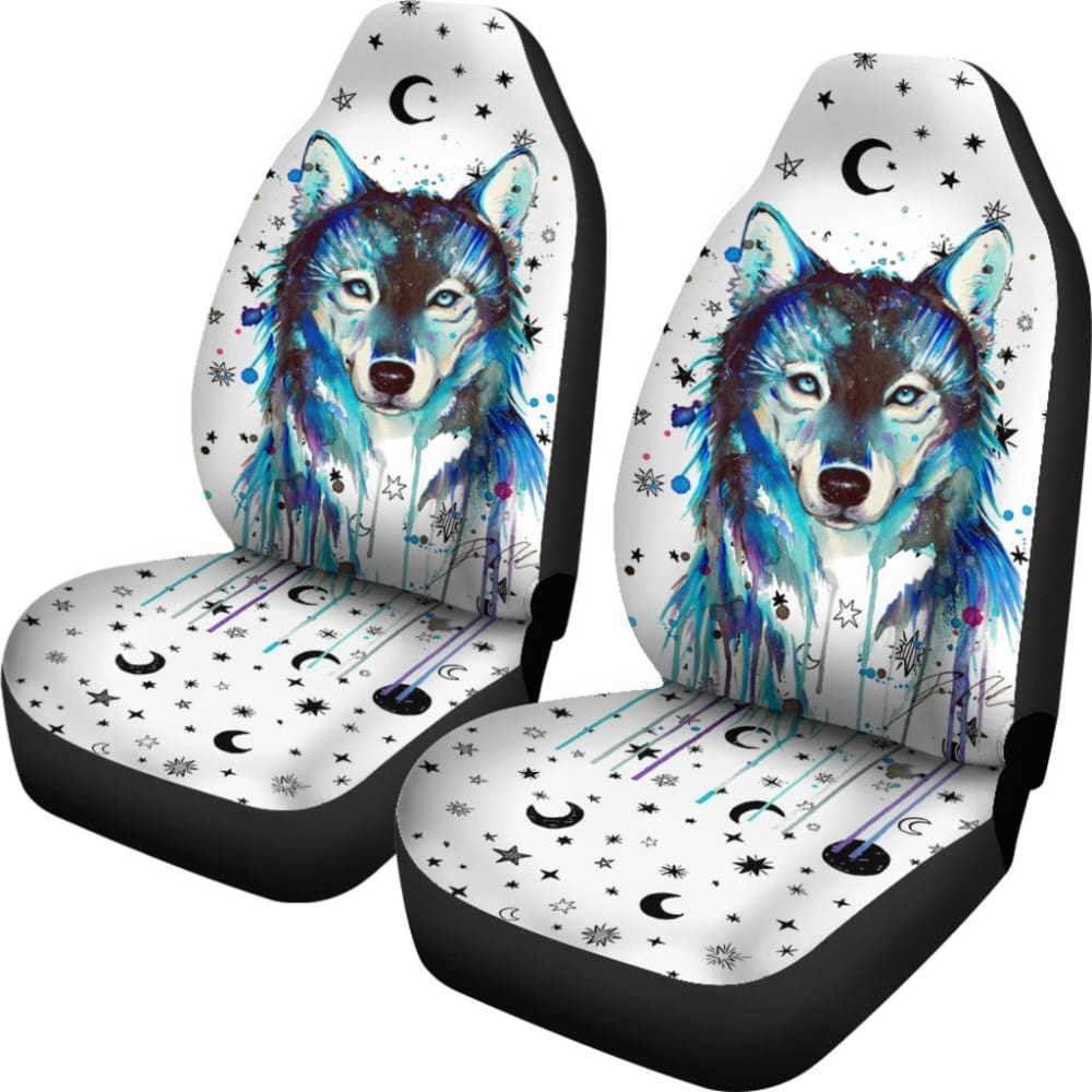 Wolf Painting Car Seat Covers 174510 - YourCarButBetter