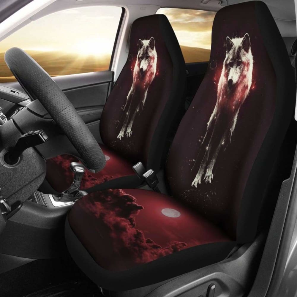 Wolf Red Design Car Seat Covers Amazing 200904