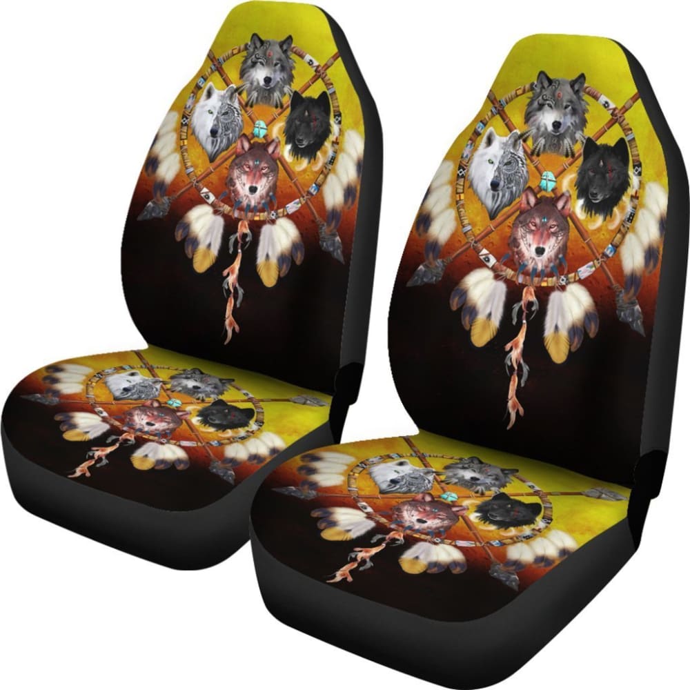 Wolves Warriors Native American Pride Car Seat Covers 093223 - YourCarButBetter