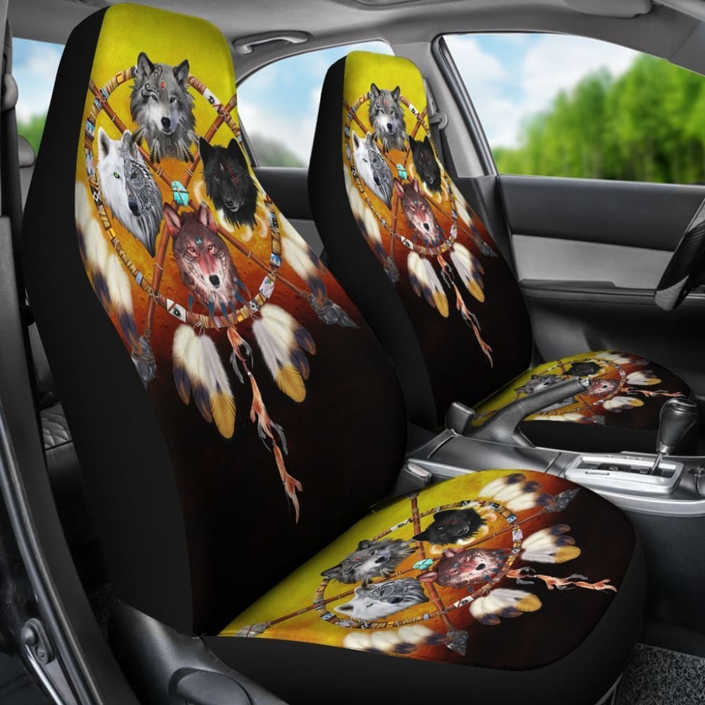 Wolves Warriors Native American Pride Car Seat Covers 093223 - YourCarButBetter