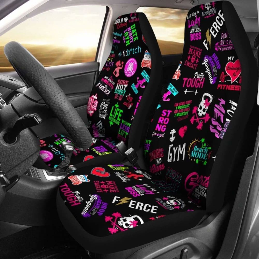 Women Gym Logos Car Seat Covers 192609 - YourCarButBetter