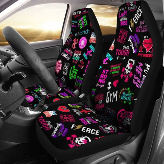 Women Gym Logos Car Seat Covers 192609 - YourCarButBetter