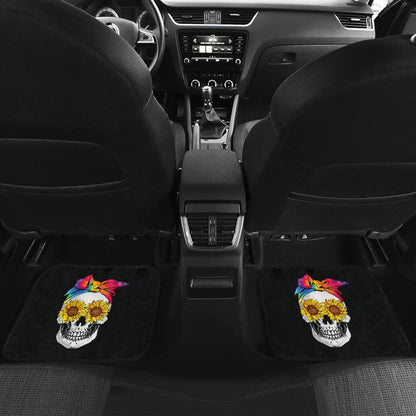 Womens Sunflower Tie-Dye Bandana Emo Hippie Sugarskull Lovers Car Floor Mats 210805 - YourCarButBetter