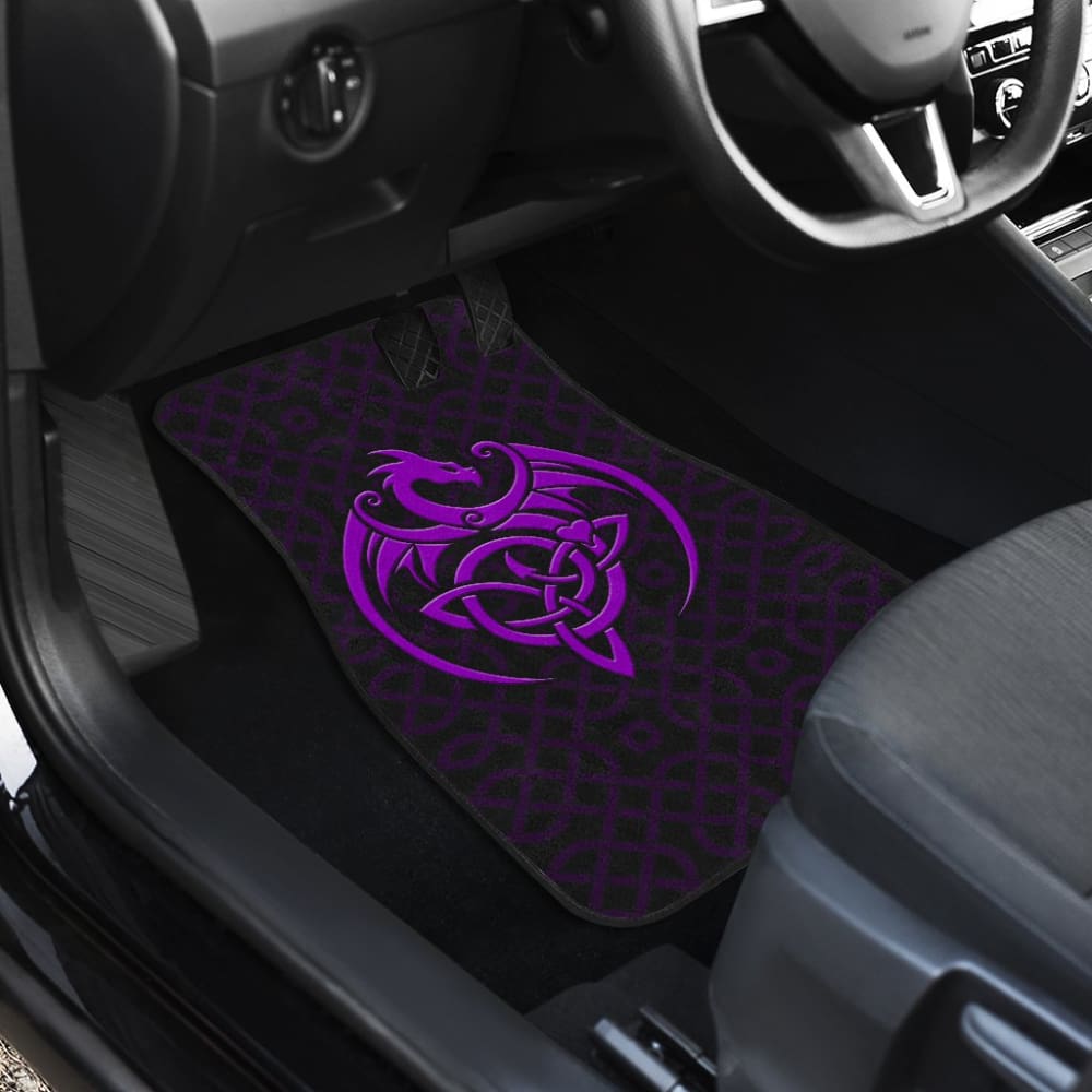 Wonderful Purple Dragon Celtic Symbol Car Floor Mats 211101 - YourCarButBetter