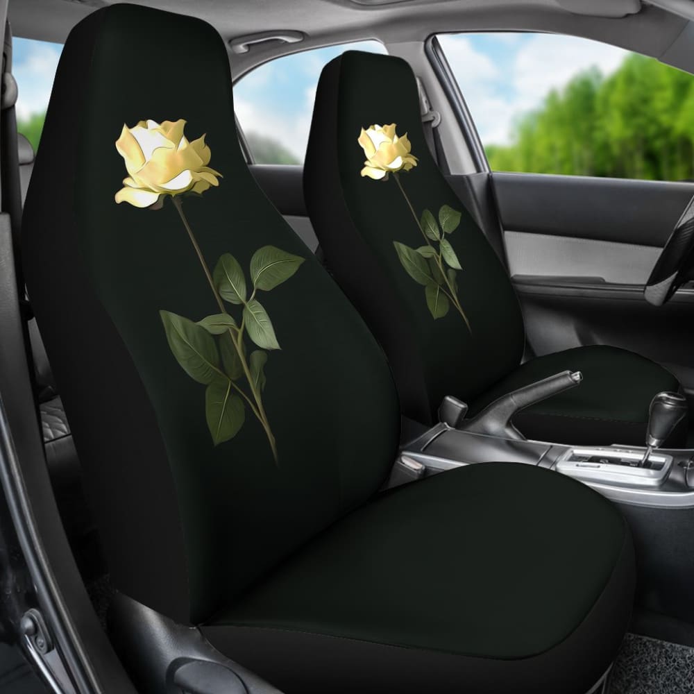 Wonderful White Rose Bush Floral Lovers Car Seat Covers 211101 - YourCarButBetter