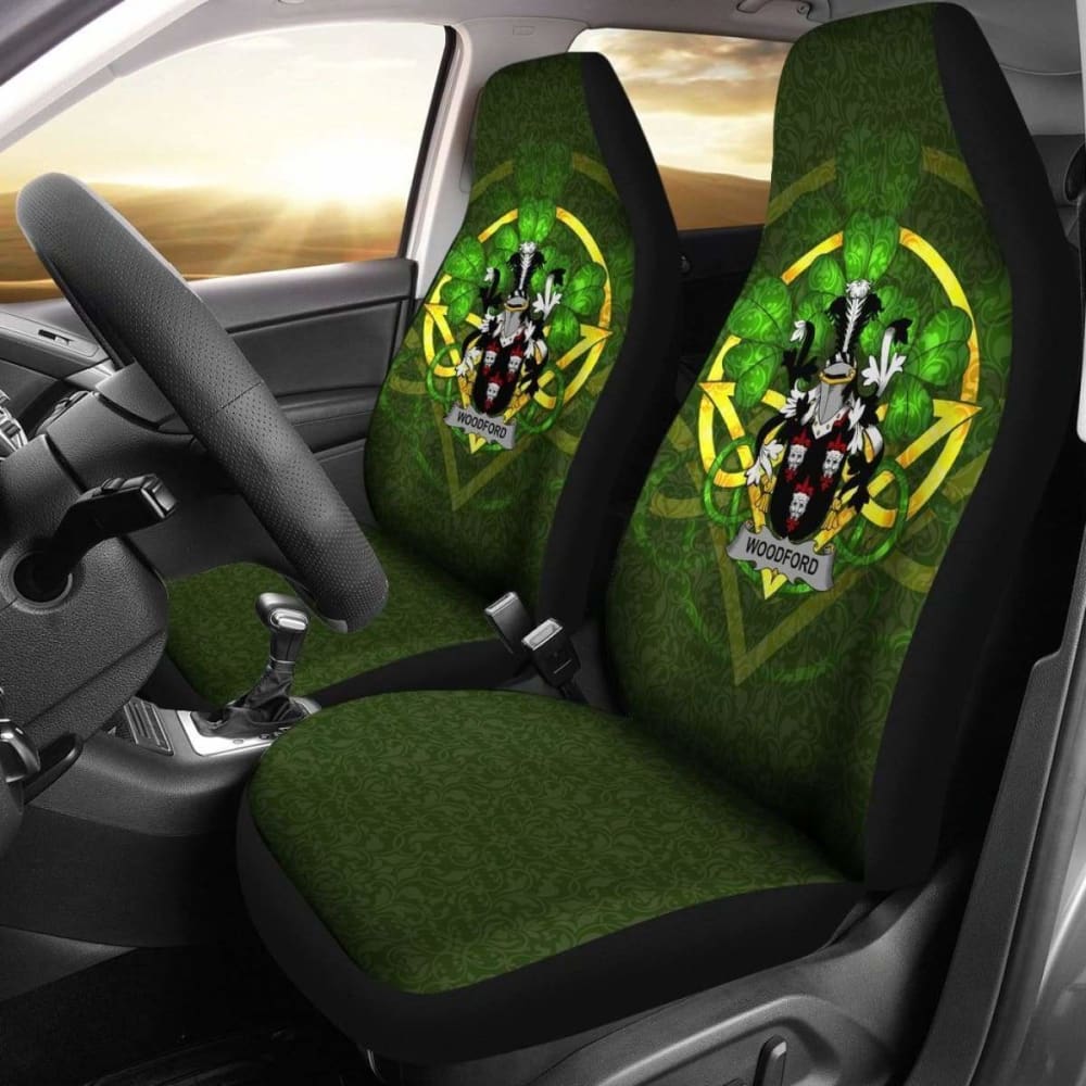 Woodford Ireland Car Seat Cover Celtic Shamrock (Set Of Two) 154230 - YourCarButBetter