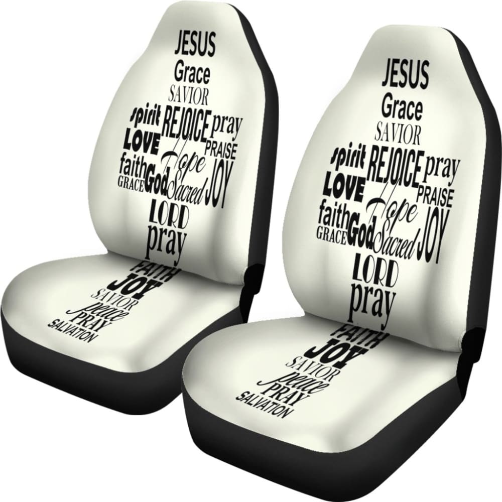 Word Cross Car Seat Cover 184610 - YourCarButBetter