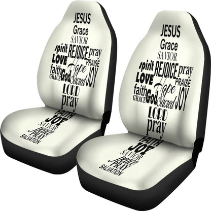 Word Cross Car Seat Cover 184610 - YourCarButBetter