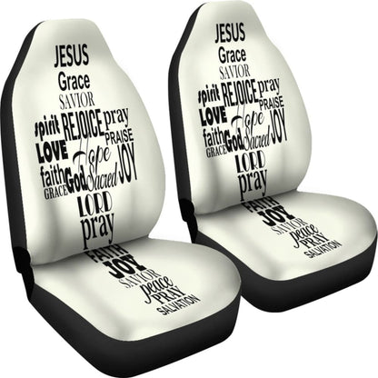 Word Cross Car Seat Cover 184610 - YourCarButBetter