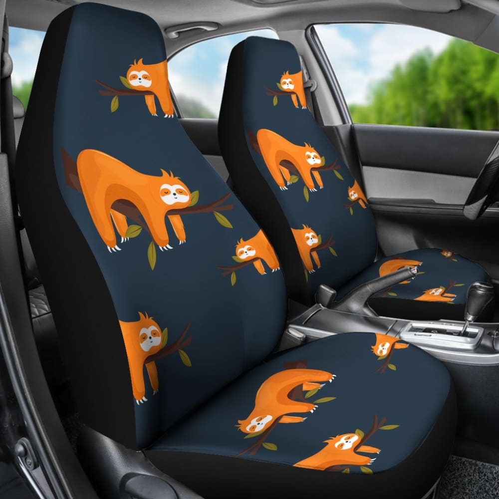 World is Sleeping Just Lazy as Sloth Car Seat Covers 210906 - YourCarButBetter