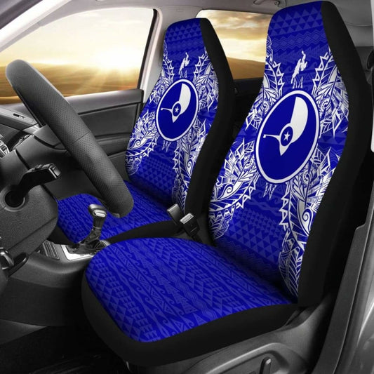 Yap Car Seat Cover - Yap Flag Map Blue - 105905 - YourCarButBetter