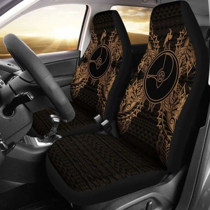Yap Car Seat Cover - Yap Flag Map Gold - 105905 - YourCarButBetter