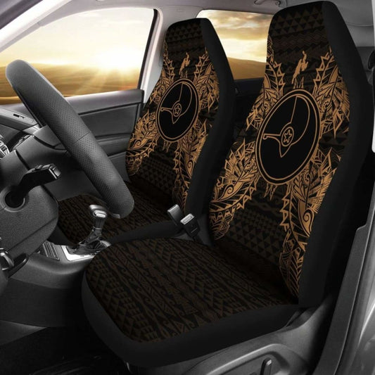Yap Car Seat Cover - Yap Flag Map Gold - 105905 - YourCarButBetter