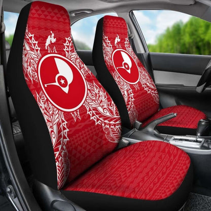 Yap Car Seat Cover - Yap Flag Map Red White - 105905 - YourCarButBetter