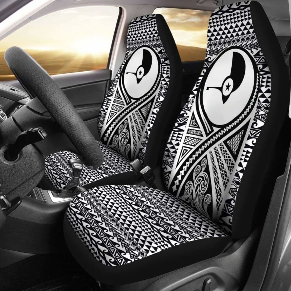 Yap Car Seat Cover - Yap Flag Polynesian Tattoo Black - 9 174914 - YourCarButBetter