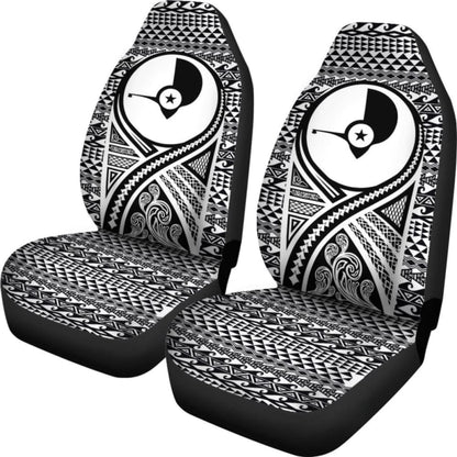 Yap Car Seat Cover - Yap Flag Polynesian Tattoo Black - 9 174914 - YourCarButBetter