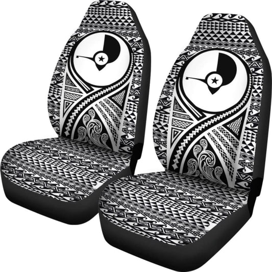 Yap Car Seat Cover - Yap Flag Polynesian Tattoo Black - 9 174914 - YourCarButBetter