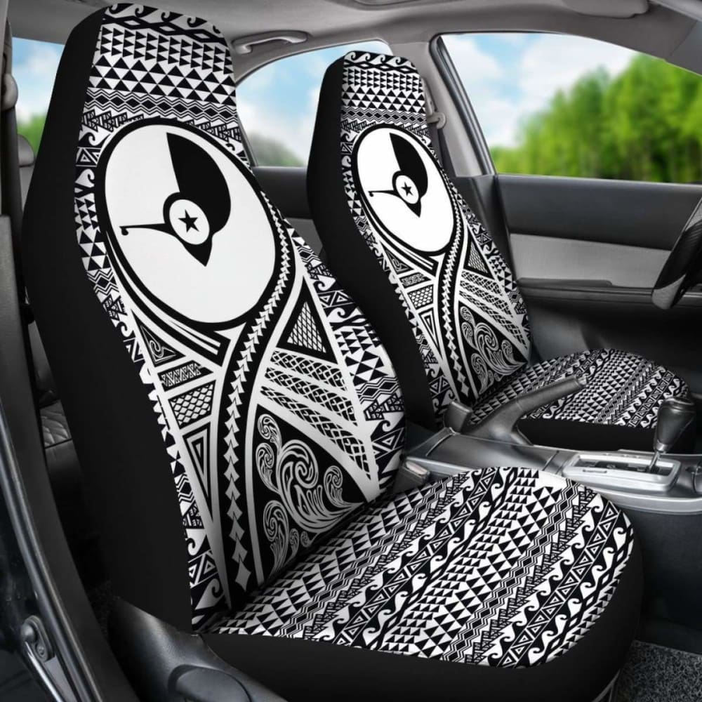 Yap Car Seat Cover - Yap Flag Polynesian Tattoo Black - 9 174914 - YourCarButBetter