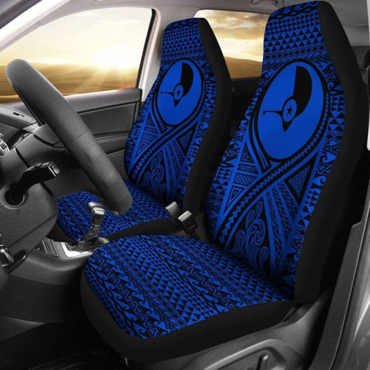 Yap Car Seat Cover - Yap Flag Polynesian Tattoo Blue - 9 174914 - YourCarButBetter