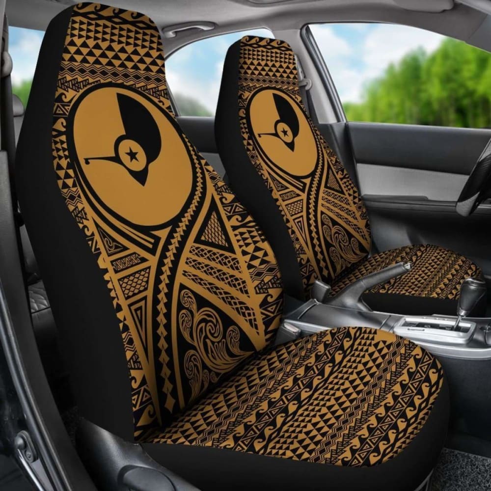 Yap Car Seat Cover - Yap Flag Polynesian Tattoo Gold - 9 174914 - YourCarButBetter