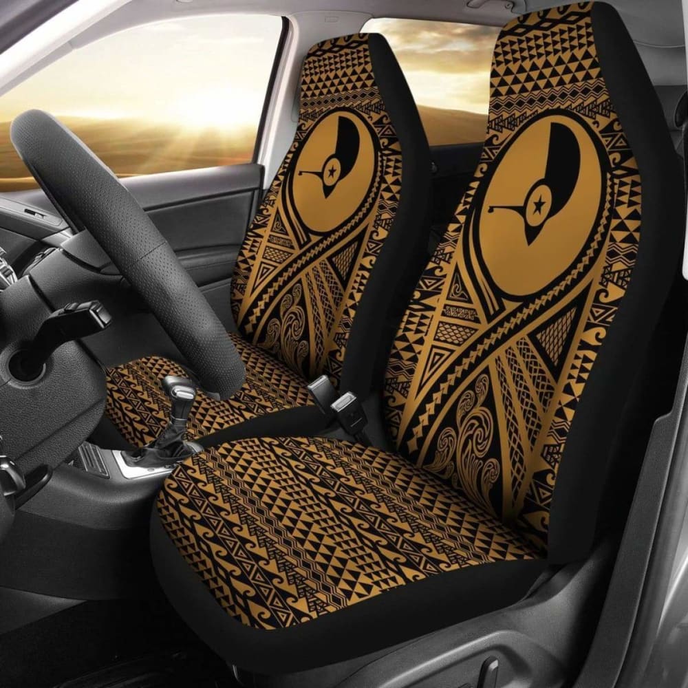 Yap Car Seat Cover - Yap Flag Polynesian Tattoo Gold - 9 174914 - YourCarButBetter