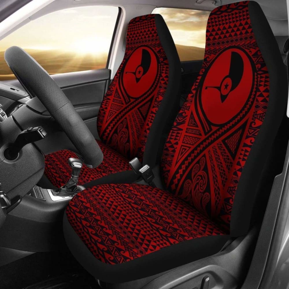 Yap Car Seat Cover - Yap Flag Polynesian Tattoo Red - 9 174914 - YourCarButBetter