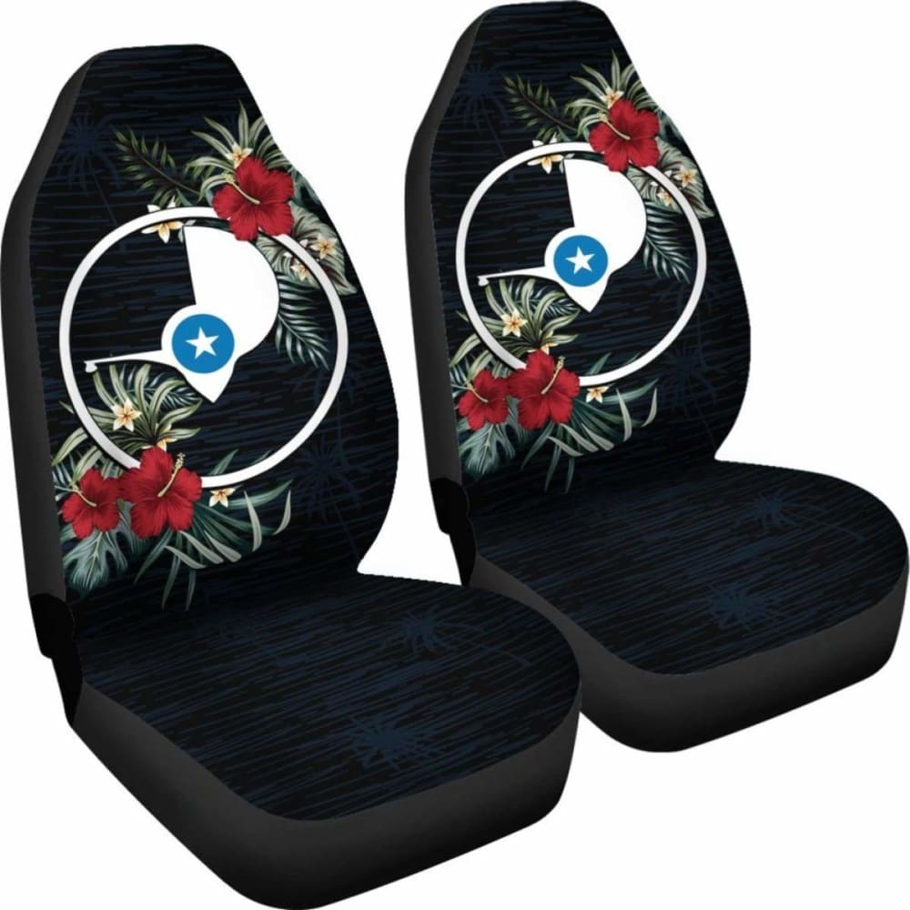 Yap Car Seat Covers - Yap Flag Hibiscus - 232125 - YourCarButBetter