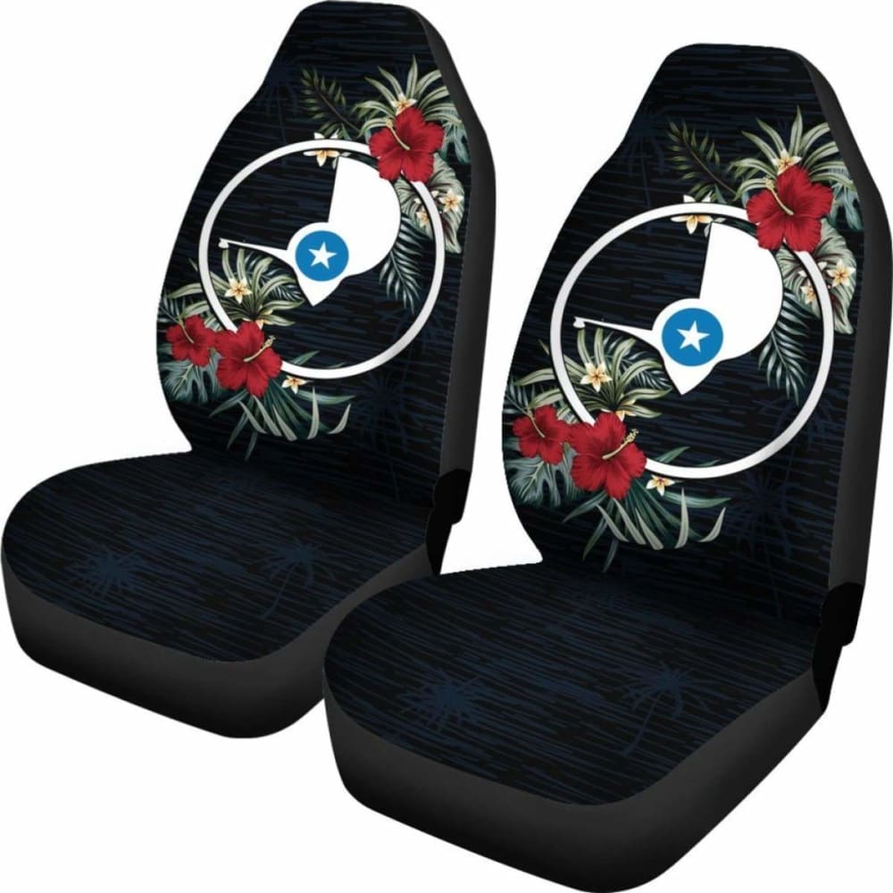 Yap Car Seat Covers - Yap Flag Hibiscus - 232125 - YourCarButBetter