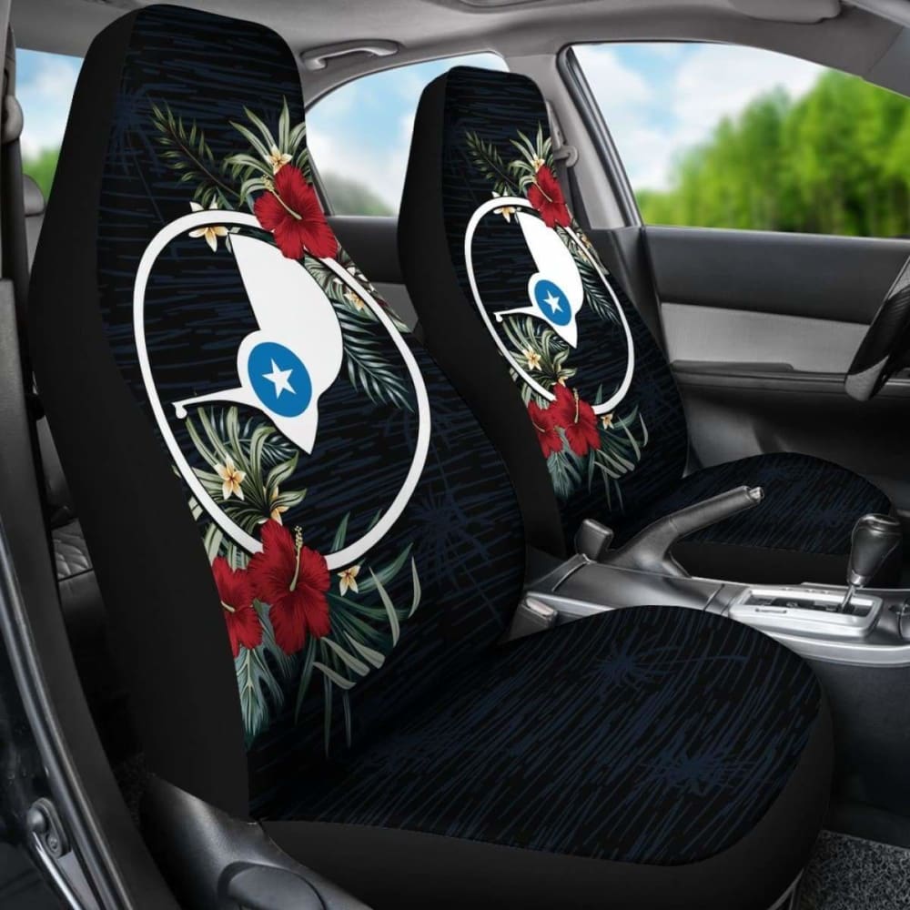 Yap Car Seat Covers - Yap Flag Hibiscus - 232125 - YourCarButBetter