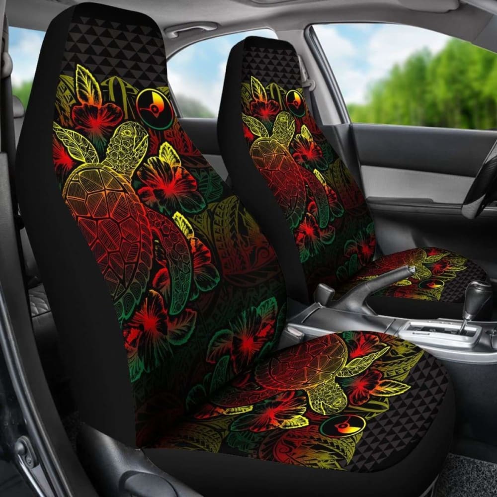 Yap Car Seat Covers - Yap Flag Turtle Hibiscus Reggae - New 091114 - YourCarButBetter