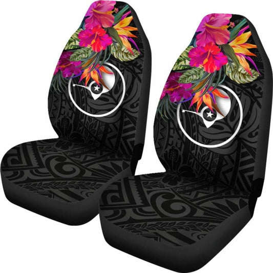 Yap Car Seat Covers - Polynesian Hibiscus Pattern - 232125 - YourCarButBetter