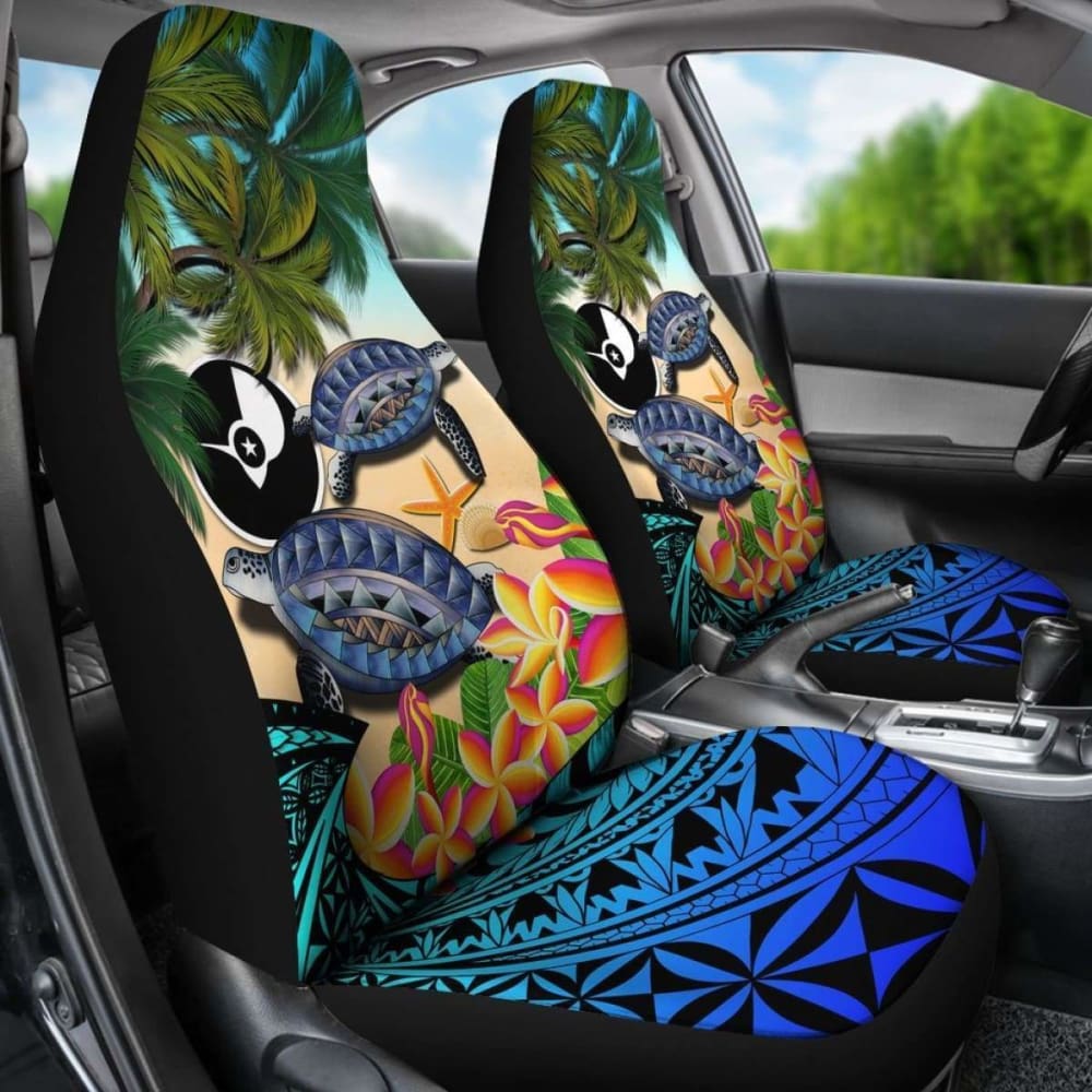 Yap Car Seat Covers - Polynesian Turtle Coconut Tree And Plumeria Amazing 091114 - YourCarButBetter