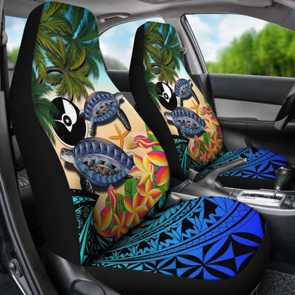 Yap Car Seat Covers - Polynesian Turtle Coconut Tree And Plumeria Amazing 091114 - YourCarButBetter