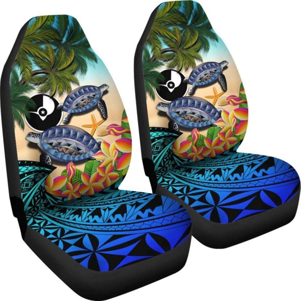 Yap Car Seat Covers - Polynesian Turtle Coconut Tree And Plumeria Amazing 091114 - YourCarButBetter