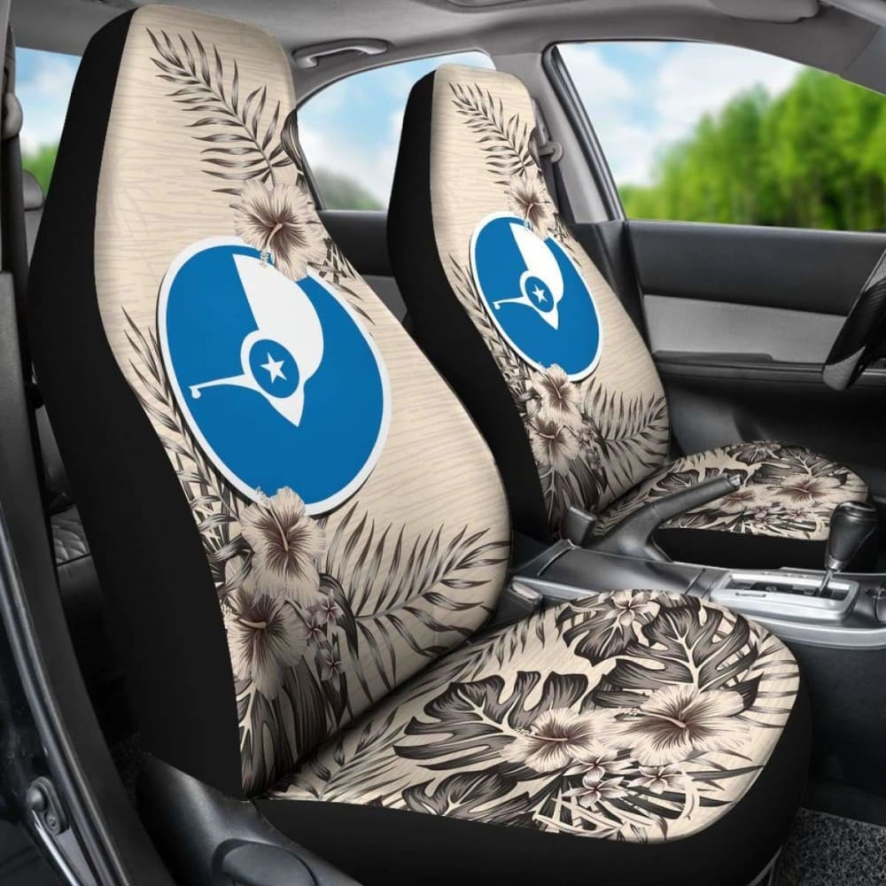 Yap Car Seat Covers The Beige Hibiscus (Set Of Two) 7 232125 - YourCarButBetter
