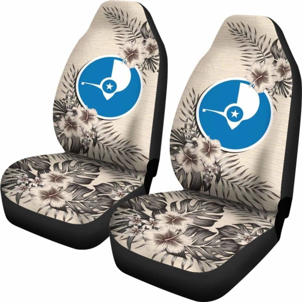 Yap Car Seat Covers The Beige Hibiscus (Set Of Two) 7 232125 - YourCarButBetter